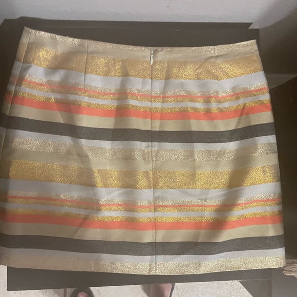 J. Crew NEW WITH TAGS! Shimmer Stripe Skirt Sz-8 - Picture 2 of 8